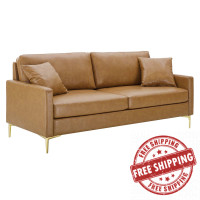 Modway EEI-4448-TAN Tan Juliana Vegan Leather Sofa