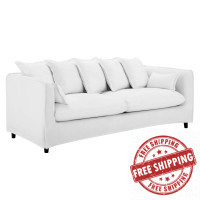 Modway EEI-4449-WHI White Avalon Slipcover Fabric Sofa