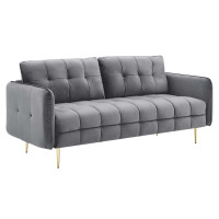 Modway EEI-4450-GRY Gray Cameron Tufted Performance Velvet Sofa