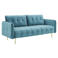 Modway EEI-4450-SEA Sea Blue Cameron Tufted Performance Velvet Sofa