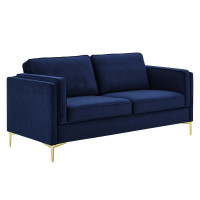 Modway EEI-4453-MID Midnight Blue Kaiya Performance Velvet Sofa