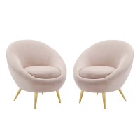 Modway EEI-4484-PNK Pink Circuit Accent Chair Performance Velvet Set of 2