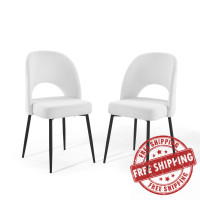 Modway EEI-4490-BLK-WHI Black White Rouse Dining Side Chair Upholstered Fabric Set of 2
