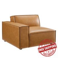 Modway EEI-4492-TAN Tan Restore Left-Arm Vegan Leather Sectional Sofa Chair