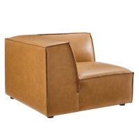 Modway EEI-4494-TAN Tan Restore Vegan Leather Sectional Sofa Corner Chair