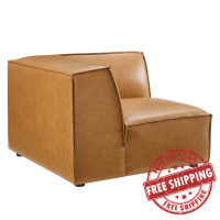 Modway EEI-4494-TAN Tan Restore Vegan Leather Sectional Sofa Corner Chair