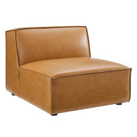 Modway EEI-4495-TAN Tan Restore Vegan Leather Sectional Sofa Armless Chair