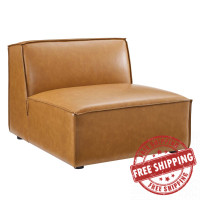 Modway EEI-4495-TAN Tan Restore Vegan Leather Sectional Sofa Armless Chair