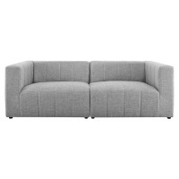 Modway EEI-4512-LGR Light Gray Bartlett Upholstered Fabric 2-Piece Loveseat