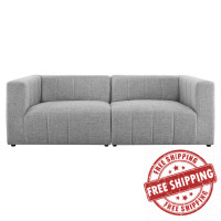 Modway EEI-4512-LGR Light Gray Bartlett Upholstered Fabric 2-Piece Loveseat