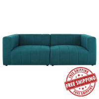 Modway EEI-4512-TEA Teal Bartlett Upholstered Fabric 2-Piece Loveseat