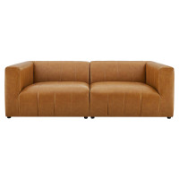 Modway EEI-4513-TAN Tan Bartlett Vegan Leather 2-Piece Loveseat