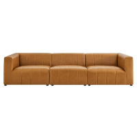 Modway EEI-4515-TAN Tan Bartlett Vegan Leather 3-Piece Sofa