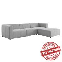 Modway EEI-4516-LGR Light Gray Bartlett Upholstered Fabric 4-Piece Sectional Sofa