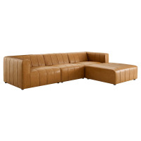 Modway EEI-4517-TAN Tan Bartlett Vegan Leather 4-Piece Sectional Sofa