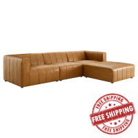 Modway EEI-4517-TAN Tan Bartlett Vegan Leather 4-Piece Sectional Sofa