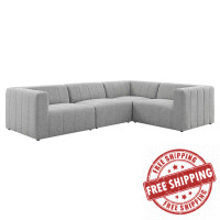 Modway EEI-4518-LGR Light Gray Bartlett Upholstered Fabric 4-Piece Sectional Sofa