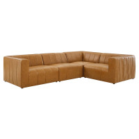 Modway EEI-4519-TAN Tan Bartlett Vegan Leather 4-Piece Sectional Sofa