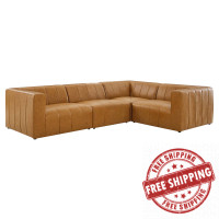 Modway EEI-4519-TAN Tan Bartlett Vegan Leather 4-Piece Sectional Sofa