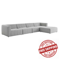 Modway EEI-4520-LGR Light Gray Bartlett Upholstered Fabric 5-Piece Sectional Sofa