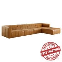 Modway EEI-4521-TAN Tan Bartlett Vegan Leather 5-Piece Sectional Sofa