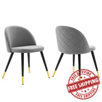 Modway EEI-4524-LGR Light Gray Cordial Upholstered Fabric Dining Chairs - Set of 2