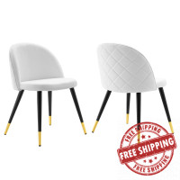 Modway EEI-4524-WHI White Cordial Upholstered Fabric Dining Chairs - Set of 2