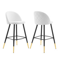 Modway EEI-4526-WHI White Cordial Fabric Bar Stools - Set of 2