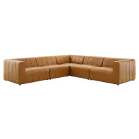 Modway EEI-4532-TAN Tan Bartlett Vegan Leather 5-Piece Sectional Sofa