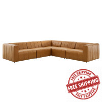 Modway EEI-4532-TAN Tan Bartlett Vegan Leather 5-Piece Sectional Sofa