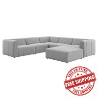 Modway EEI-4533-LGR Light Gray Bartlett Upholstered Fabric 6-Piece Sectional Sofa