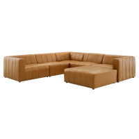 Modway EEI-4534-TAN Tan Bartlett Vegan Leather 6-Piece Sectional Sofa