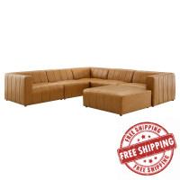 Modway EEI-4534-TAN Tan Bartlett Vegan Leather 6-Piece Sectional Sofa