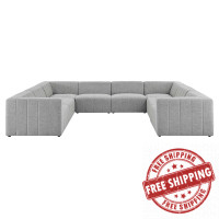 Modway EEI-4535-LGR Light Gray Bartlett Upholstered Fabric 8-Piece Sectional Sofa