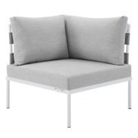 Modway EEI-4540-GRY-GRY Gray Gray Harmony Sunbrella® Outdoor Patio Aluminum Corner Chair