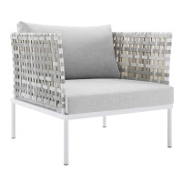 Modway EEI-4541-TAU-GRY Taupe Gray Harmony Sunbrella® Basket Weave Outdoor Patio Aluminum Armchair