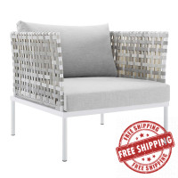 Modway EEI-4541-TAU-GRY Taupe Gray Harmony Sunbrella® Basket Weave Outdoor Patio Aluminum Armchair