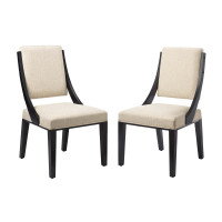 Modway EEI-4553-BEI Cambridge Upholstered Fabric Dining Chairs - Set of 2 Beige
