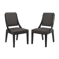 Modway EEI-4553-GRY Cambridge Upholstered Fabric Dining Chairs - Set of 2 Gray