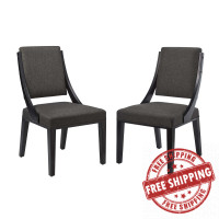Modway EEI-4553-GRY Cambridge Upholstered Fabric Dining Chairs - Set of 2 Gray