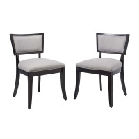 Modway EEI-4557-LGR Pristine Upholstered Fabric Dining Chairs - Set of 2 Light Gray