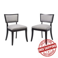 Modway EEI-4557-LGR Pristine Upholstered Fabric Dining Chairs - Set of 2 Light Gray