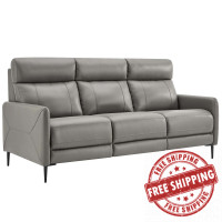 Modway EEI-4561-GRY Huxley Leather Sofa Gray