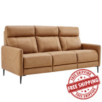 Modway EEI-4561-TAN Huxley Leather Sofa Tan