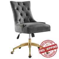 Modway EEI-4571-GLD-GRY Regent Tufted Performance Velvet Office Chair Gold Gray