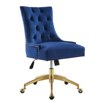 Modway EEI-4571-GLD-NAV Regent Tufted Performance Velvet Office Chair Gold Navy