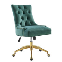 Modway EEI-4571-GLD-TEA Regent Tufted Performance Velvet Office Chair Gold Teal