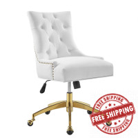 Modway EEI-4571-GLD-WHI Regent Tufted Performance Velvet Office Chair Gold White
