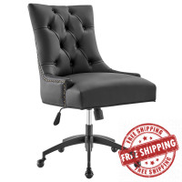 Modway EEI-4573-BLK-BLK Regent Tufted Vegan Leather Office Chair Black Black