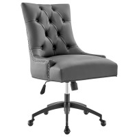 Modway EEI-4573-BLK-GRY Regent Tufted Vegan Leather Office Chair Black Gray